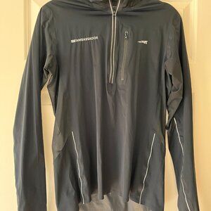 Women's Altra Running Wind Breaker - small, black, 3/4 zip with mesh